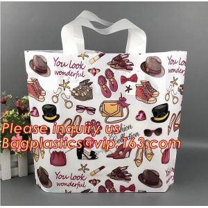 custom design biodegradable soft loop handle plastic bag,Fashion colored soft