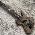 Custom 5 Strings Neck Through Body Burl Maple Top Special Body Electric Bass