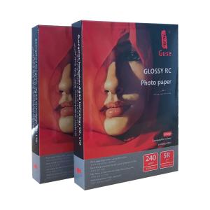 China 240gsm Natural White 5R Photo Paper , 5x7 Glossy Photo Paper 100 Sheets factory