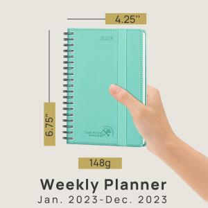 China Green Color Pocket Size Custom Agenda 2023 Weekly Planner Poprun Ivory Paper factory