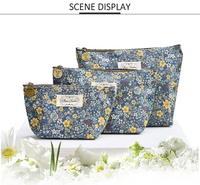 Pure Color Waterproof Polyester Pouch Clutch Bag Cosmetic Bag For Women