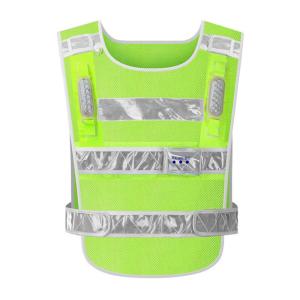 China Customized Logo Accepted High Visibility 100% Polyester Dark Green Reflective Vest factory