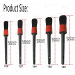 Nature Pig Hair Bristle Car Detailing Brush 5 Pcs 110g