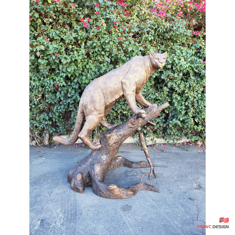 Hand-forged Bronze Leopard Statue Custom Color for Metal Animal Sculpture in Life-size