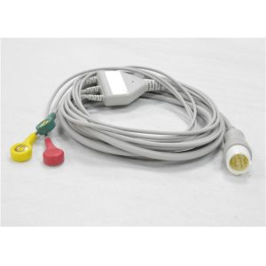 HP / HP 3 Lead Patient Cable For Ecg Machine 12 Pin Connector 3.6m TPU