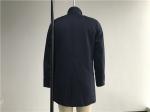 Navy Mens Medium Trench Coat , Cavalry Twill Wadded Coat With Funnel Collar