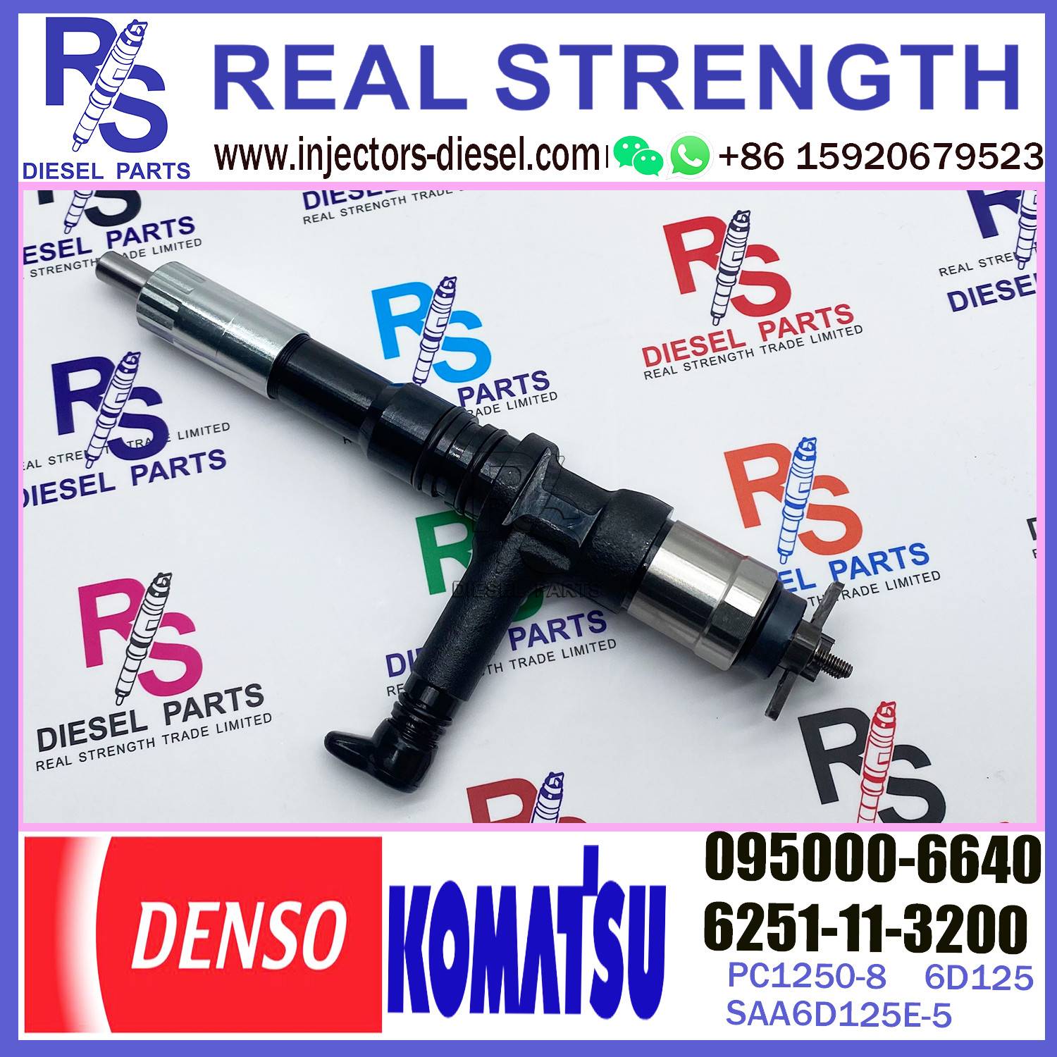 For KOMATSU SAA6D125E-5 6251-11-3200 6251-11-3201 Common Rail Fuel Injector 095000-6640