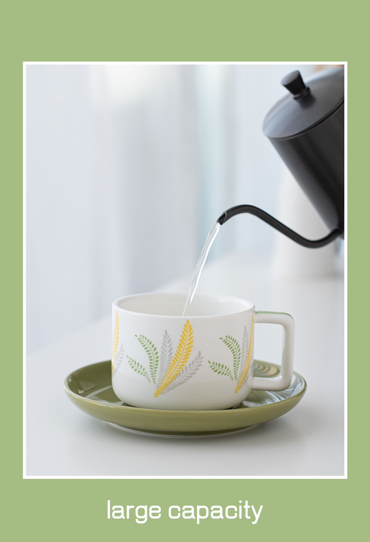 Custom Ceramic Coffee Cup And Saucer With Decal Nordic Design Style for Business Gifts