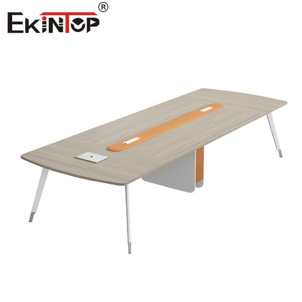 China Discounted Modern Style Walnut Conference Table With Metal Legs factory