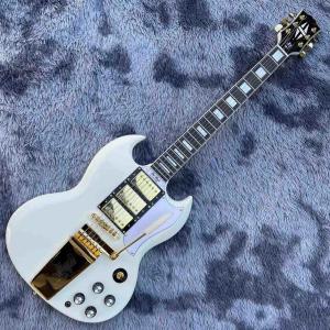 China Custom 63 white Les Paul Custom SG body style Electric Guitar factory