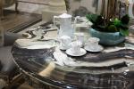New italian Luxury Dinner Room Marble Top Wooden Carved Elegant Round Dining