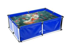 China Movable 4000L PVC Tarpaulin Fish Farming Water Tank With Metal Frame Collapsible Fish Tank factory