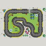Custom Multi Color Plastic Car Racing Track Indoor Amusement Park Equipment