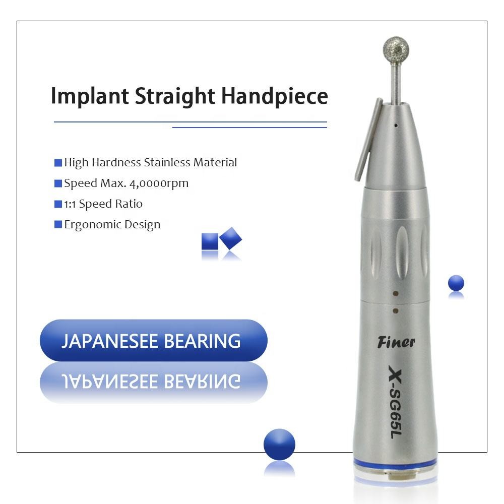 CE Durable Dental Implant Tools , Fiber Optic Straight Surgical Handpiece Dental
