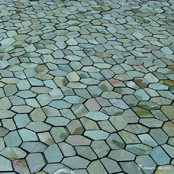 Natural stone Beige Yellow Meshed Back Slate Flagstone Pavers Abrasion