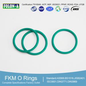 China Green FKM O Rings 70 - 90 Hardness Heat Oxidation Resistance factory