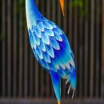 Custom Metal Crane Lawn Ornaments Outdoor Metal Bird Figurines