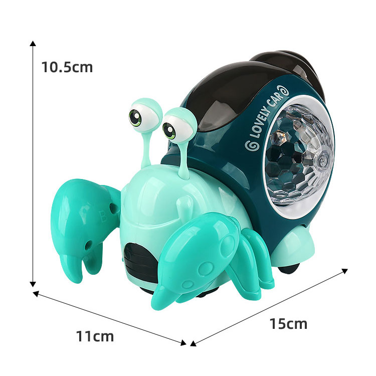 Items Electric Universal Hermit Crab Colorful Music And Lighting Projection Cartoon Small Crab Children'S Puzzle Toy