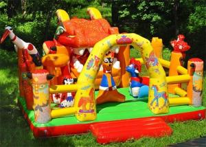 China Backyard Giant Inflatable Theme Park / Kids Jungle Bouncer Fire Retardant factory