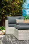 AJUNION Outdoor L Shape Rattan Corner Sofa Set Patio Furniture W155 x D85.5 x