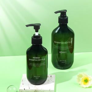China 200/300/500ml Green/Amber cylindrical smooth with black pump for shampoo lotion bottle factory