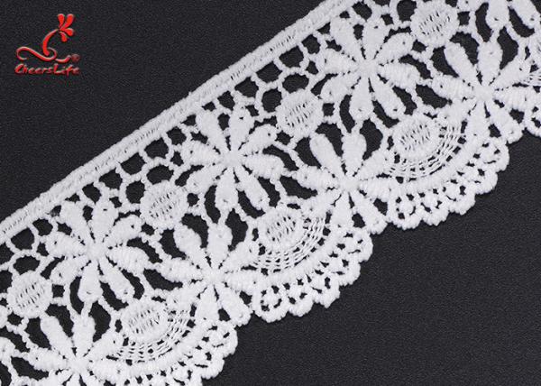 4cm Wide Polyester Lace Trimming Water Soluble Lace For Garment Lace For