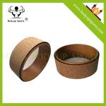 Eco Friendly TPE / ABS Cork Wooden Yoga Wheel Label Logo With High Density