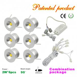 China Mini 2W LED Spotlight + LED Driver+ Wire Kit Recessed LED Cabinet Spotlight LED Lamp factory