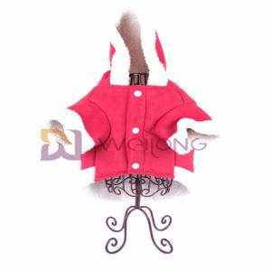 China ISO9001 Imitate Leather Hoodie Pet Jacket Autumn Raw Edge Warm Dog Jacket factory