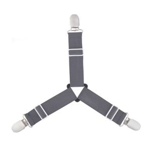 White Adjustable Sofa Bed Sheet Clips Holder With Band / Straps