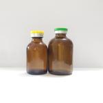 Industrial Medicine 100ml Glass Bottle With Rubber Stopper And Glass Caps