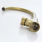 Promotion Durable Deck Mounted Single Handle Brass Color Kitchen Water Faucet