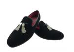 Customized Embroidered Mens Velvet Loafers Slip On Mens Driving Moccasins