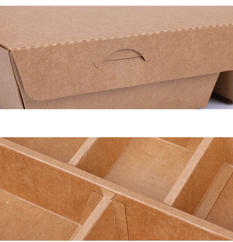 Craft Paper Printed Container Tray for Sushi Food Slim Japanese Packaging Take Away Disposable