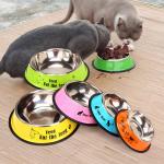 Pet Bowl Non-Slip Stainless Steel Material Customized SublimationEasy Cleaning