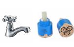 Deck Mounted Brass Single Hole Bathroom Sink Faucet , Commercial Wash Basin Tap