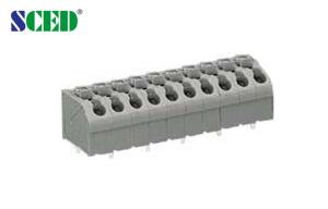 China Pitch 5.0mm Spring Terminal Block 2-24 Poles Brass 300V/10A Screwless PA66 factory