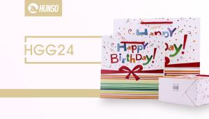 China Birthday Coloured Paper Gift Bags , Funny Gift Bags Glossy Lamination factory