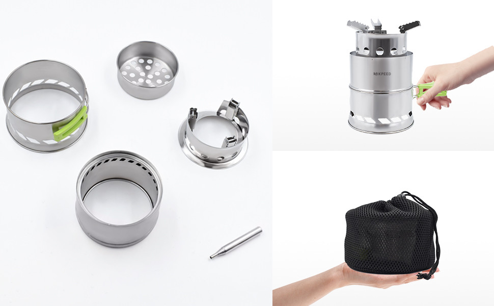 5.1"X7.7" SS Backpacking Stove Collapsible For Camp