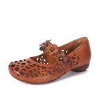 S428Spring And Summer Flowers Hollow Sweet Temperament Leather Handmade Women'S