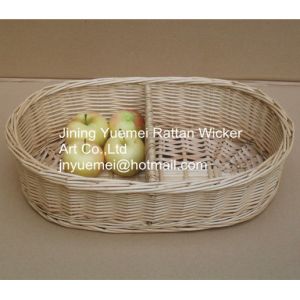 China 2016 wicker kitchen storage basket 2 partitions on sale