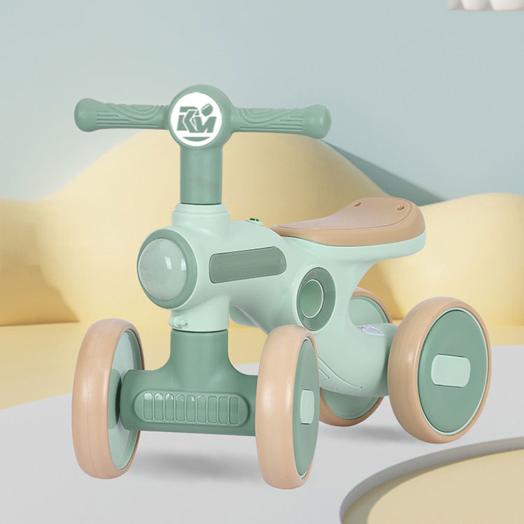 Non-Pedal 4 Silent Wheels Riding Toys White Balance Bike for Kids Ideal Birthday Gift