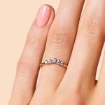 Real Cut Diamond Wedding Rings Brilliant 14K Rose Gold Jewelry