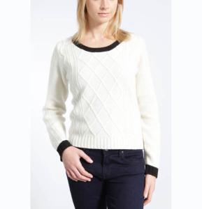 China WOMEN'S 100% LABSWOOL KNITTED CABLE SWEATER factory