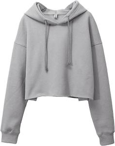China Hooded Polyester Sweatshirt Short Casual Sporty Hoodie For Women Hooded Crop Top factory