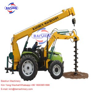 China Tractor Mounted Piling Pole Erection Machine For Pole Erecting And Digging Application on sale