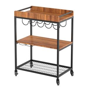 China Strong Bearing 3 Tier Mobile Utility Kitchen Bar Cart Kitchen Trolley On Wheels factory