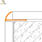Anodized Matt Satin Metal Tile Trims 10mm Round Edge Aluminum Alloy 6063