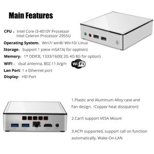 Intel Core Series DDR3L 8GB Mini PC With Single LAN HD Display For Home Office