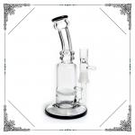 Honeycomb Perc Glass Water Pipe Black Clear Color 7.8 Inches Height For Smoking